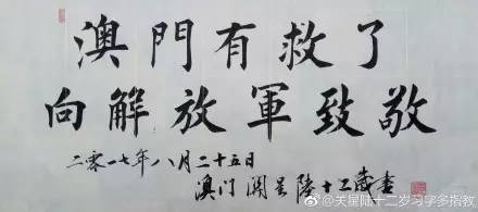 澳门六叔书法欣赏视频全部集锦，一笔一划，尽显大师风范有没有澳门六叔的资料
